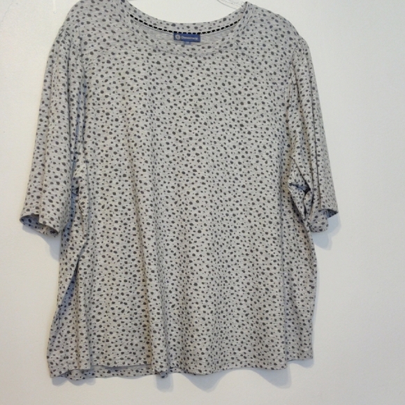 DEMOCRACY. Gray Polka Dot Women's Top - Picture 1 of 7